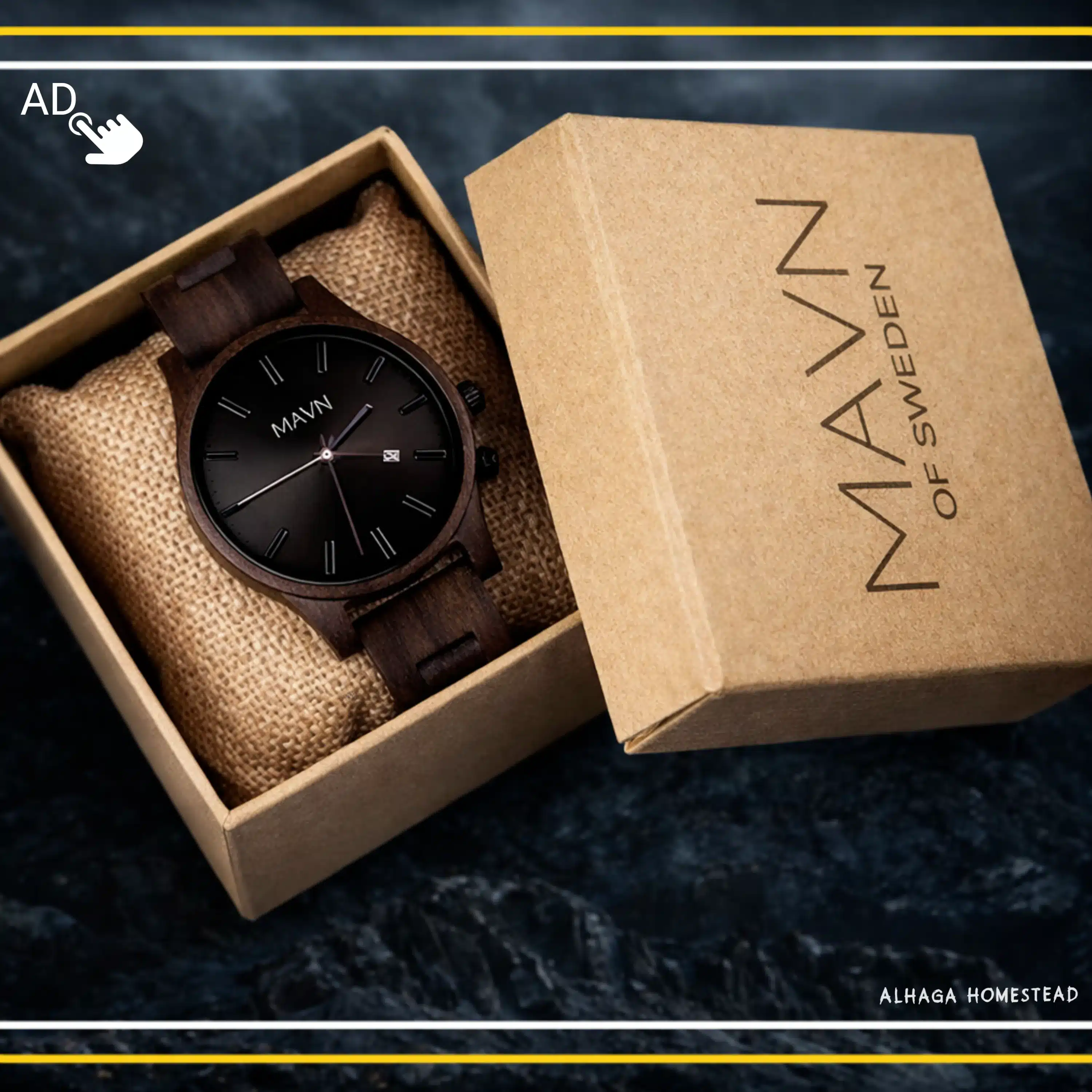 Wooden clock - MAVN OF SWEDEN - Alhaga homestead